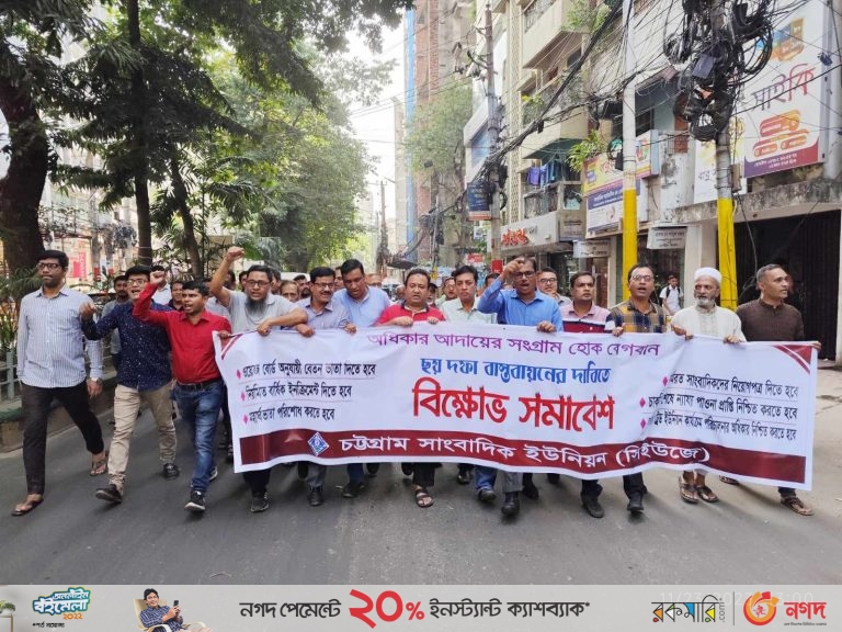 ছয় দফা দাবিতে সিইউজের সমাবেশ
