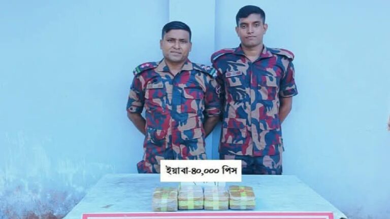 নাইক্ষ্যংছড়ি সীমান্তে বিজিবির অভিযানে ৪০ হাজার ইয়াবা উদ্ধার