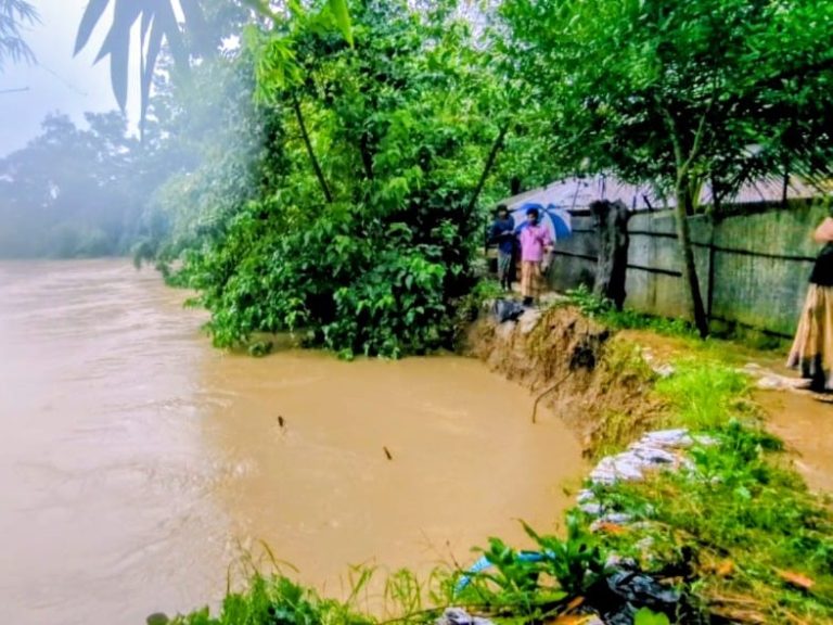 হাঙ্গর খালের ভাঙনে বিলীনের পথে উত্তর পদুয়ার সওদাগর পাড়া